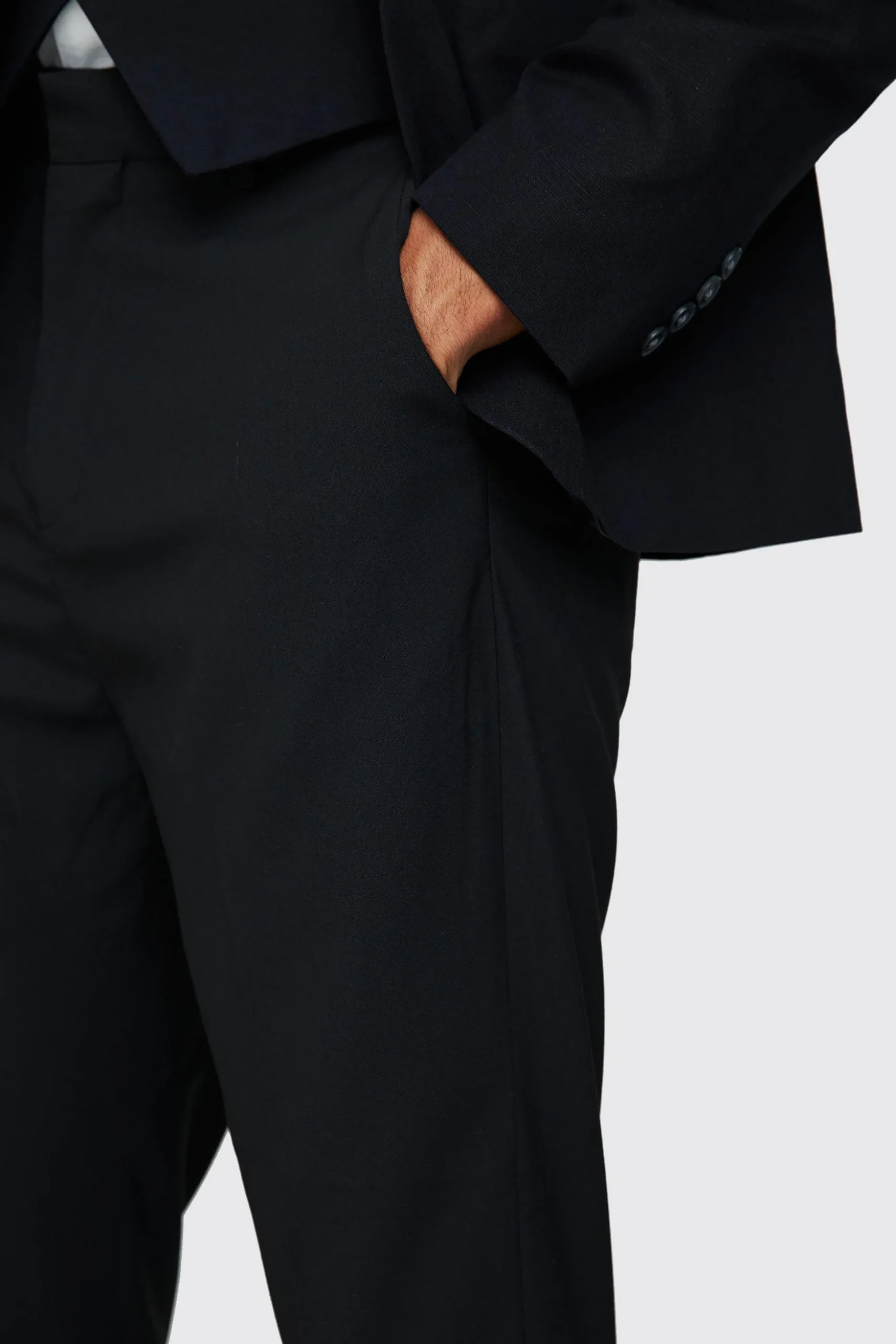 High Rise Tapered Crop Tailored Trouser | BoohooMAN UK