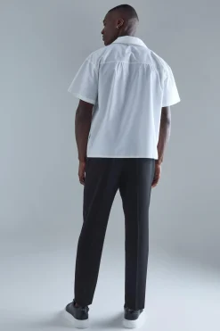 High Rise Tapered Crop Tailored Trouser | BoohooMAN UK