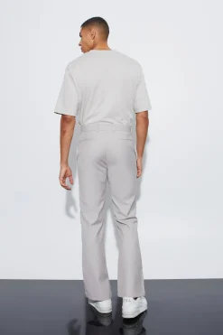 High Shine Trim Split Hem Suit Trousers | BoohooMAN UK