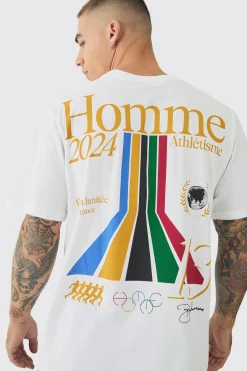 Homme Athletic Printed T-Shirt | BoohooMAN UK