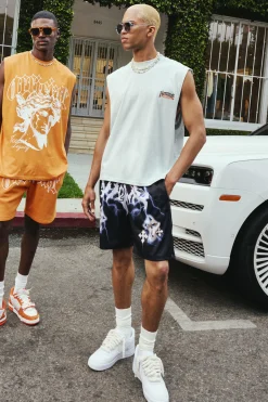 Homme Gothic Cross Mesh Basketball Shorts | BoohooMAN UK