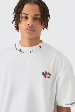 Homme Heavyweight Retreat Multi Graphic Oversized T-shirt | BoohooMAN UK
