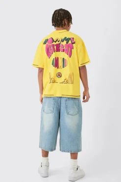 Homme Heavyweight Retreat Multi Graphic Oversized T-shirt | BoohooMAN UK