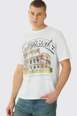 Homme Landscape Print T-Shirt | BoohooMAN UK