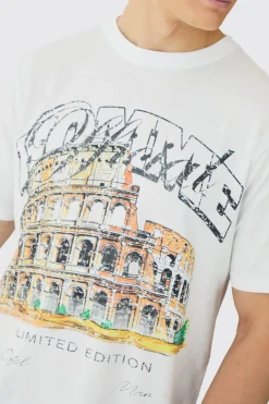 Homme Landscape Print T-Shirt | BoohooMAN UK