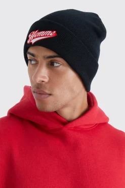 Homme Varsity Beanie | BoohooMAN UK