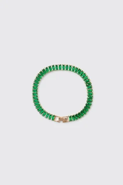Iced Bracelet In Green | BoohooMAN UK