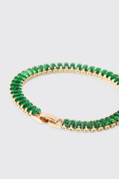 Iced Bracelet In Green | BoohooMAN UK