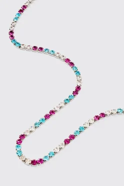 Iced Necklace In Purple | BoohooMAN UK