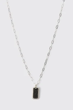 Iced Pendant Chain Necklace | BoohooMAN UK
