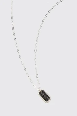 Iced Pendant Chain Necklace | BoohooMAN UK