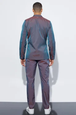 Iridescent Slim Fit Single Breasted Blazer | BoohooMAN UK