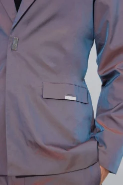 Iridescent Slim Fit Single Breasted Blazer | BoohooMAN UK