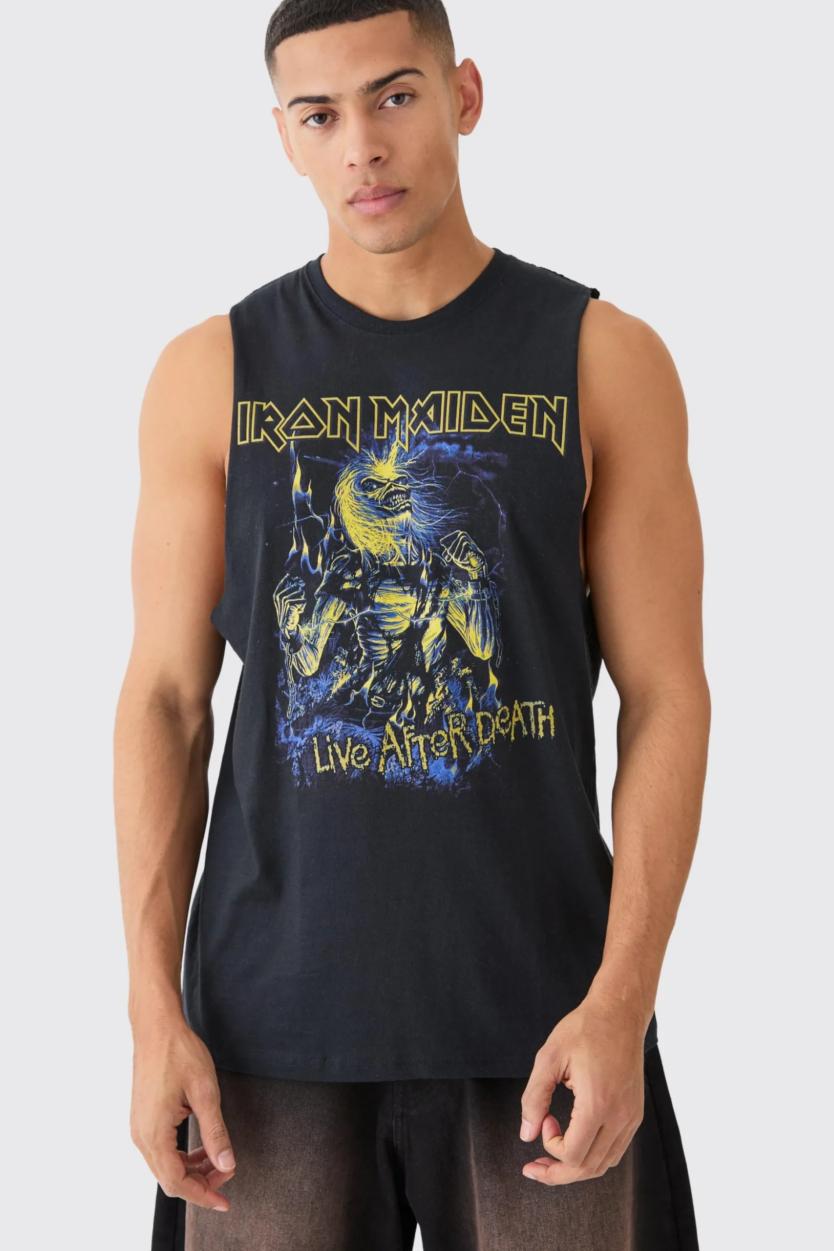 Iron Maiden License Tank | BoohooMAN UK