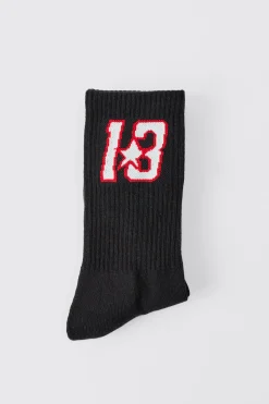 Jacquard 13 Graphic Sports Sock | BoohooMAN UK