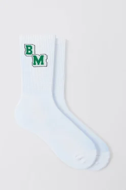 Jacquard Bm Graphic Sports Sock | BoohooMAN UK