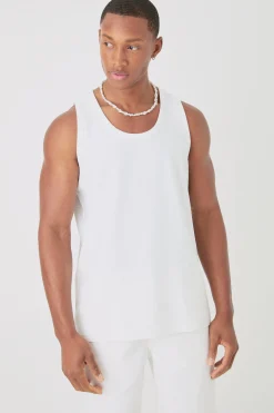 Jacquard Raised Striped Vest | BoohooMAN UK