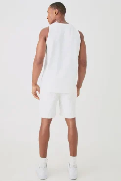Jacquard Raised Striped Vest | BoohooMAN UK