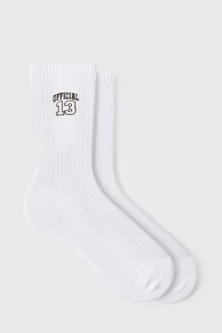 Jacquard Varsity Sports Socks | BoohooMAN UK