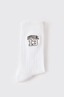 Jacquard Varsity Sports Socks | BoohooMAN UK