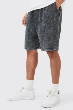 Jersey Acid Washed Jort | BoohooMAN UK