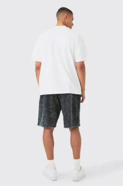 Jersey Acid Washed Jort | BoohooMAN UK