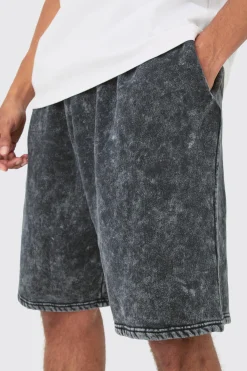 Jersey Acid Washed Jort | BoohooMAN UK