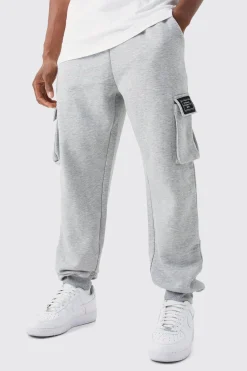 Jersey Cargo Jogger With Woven Tab | BoohooMAN UK