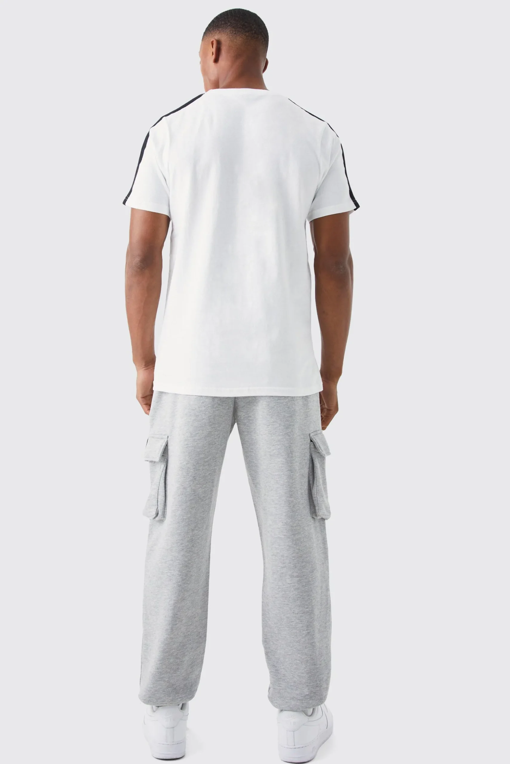 Jersey Cargo Jogger With Woven Tab | BoohooMAN UK