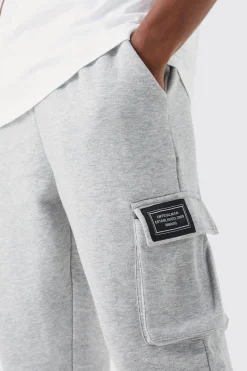 Jersey Cargo Jogger With Woven Tab | BoohooMAN UK