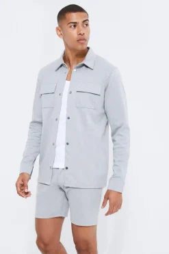 Jersey Shirt & Fixed Waistband Short Set | BoohooMAN UK