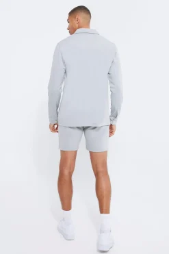 Jersey Shirt & Fixed Waistband Short Set | BoohooMAN UK