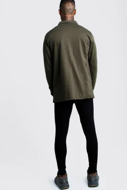 Jersey Utility Button Through Overshirt | BoohooMAN UK