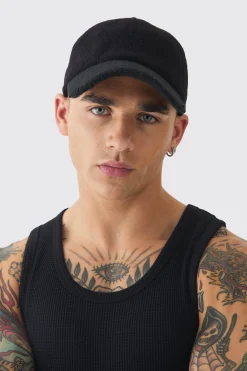 Knitted Baseball Cap | BoohooMAN UK