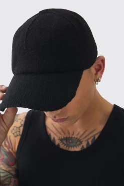 Knitted Baseball Cap | BoohooMAN UK