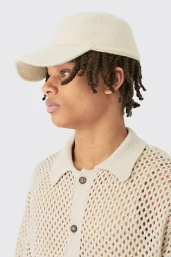 Knitted Baseball Cap | BoohooMAN UK