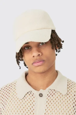 Knitted Baseball Cap | BoohooMAN UK
