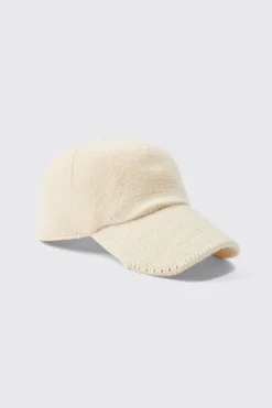 Knitted Baseball Cap | BoohooMAN UK