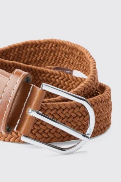 Knitted Belt In Brown | BoohooMAN UK