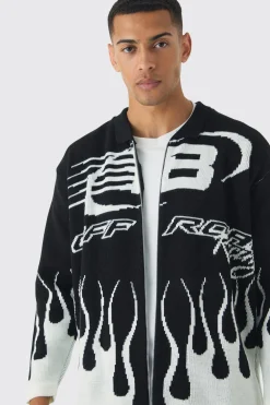 Knitted Moto Bomber Jacket In Black | BoohooMAN UK