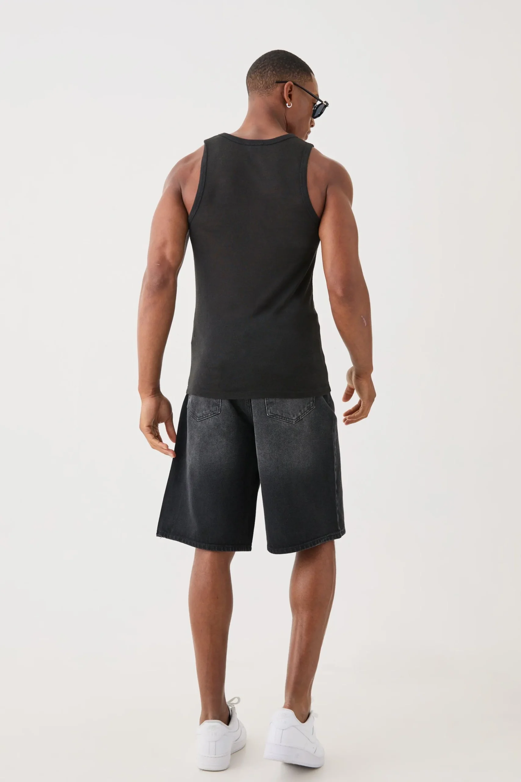Knitted Slub Muscle Fit Vest | BoohooMAN UK