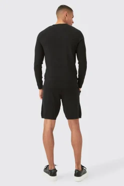 Knitted Sweater Short Tracksuit | BoohooMAN UK