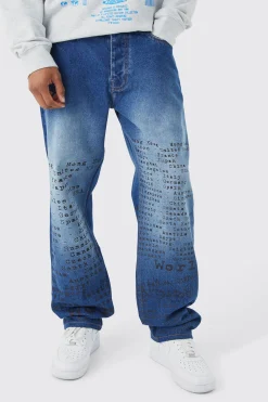 Laser Print Denim Jacket And Jeans Set | BoohooMAN UK