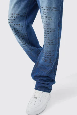 Laser Print Denim Jacket And Jeans Set | BoohooMAN UK