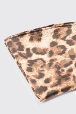 Leopard Satin Scarf | BoohooMAN UK