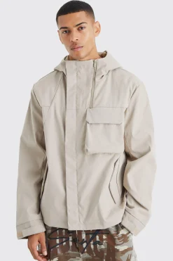Lightweight Hooded Parka | BoohooMAN UK