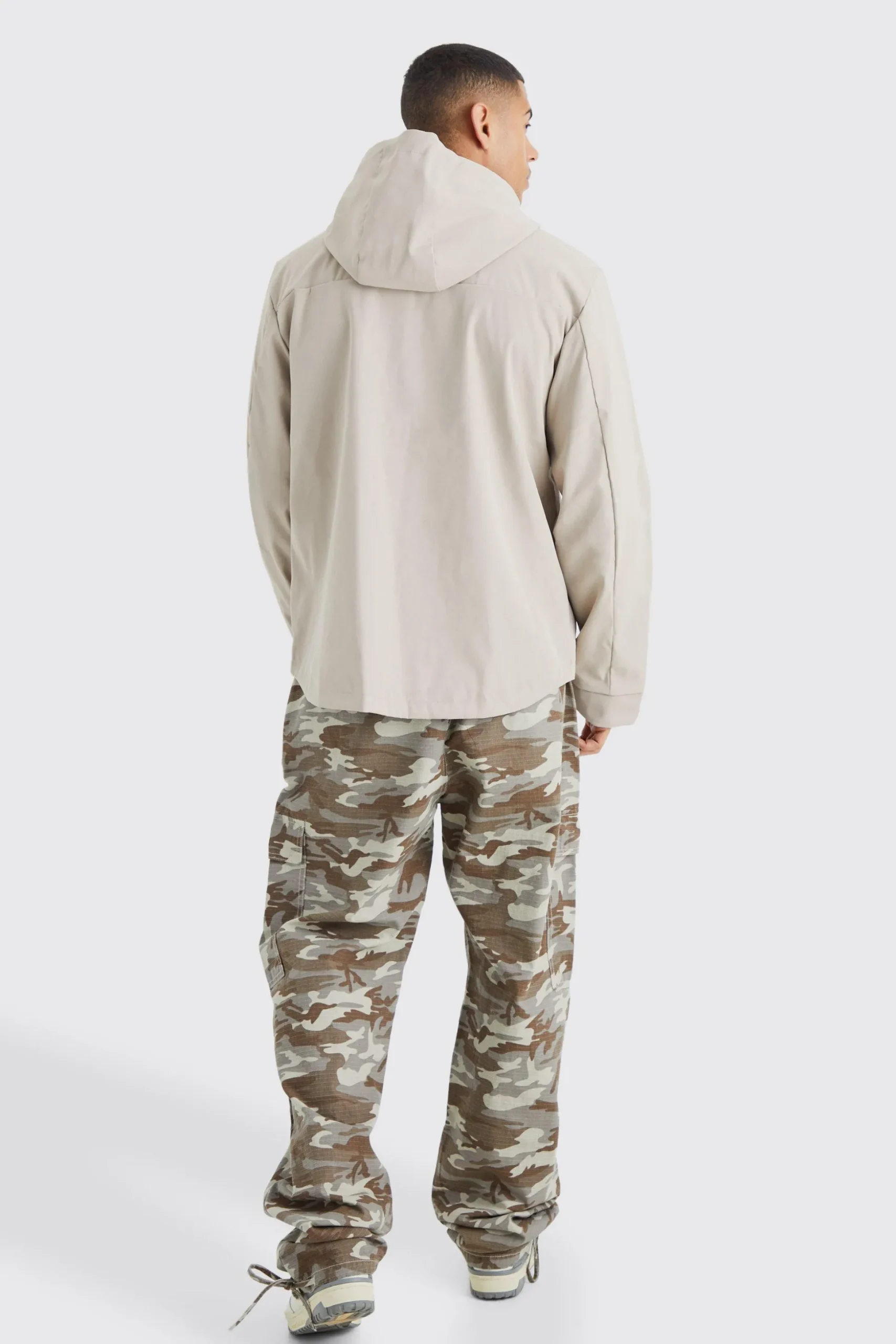 Lightweight Hooded Parka | BoohooMAN UK