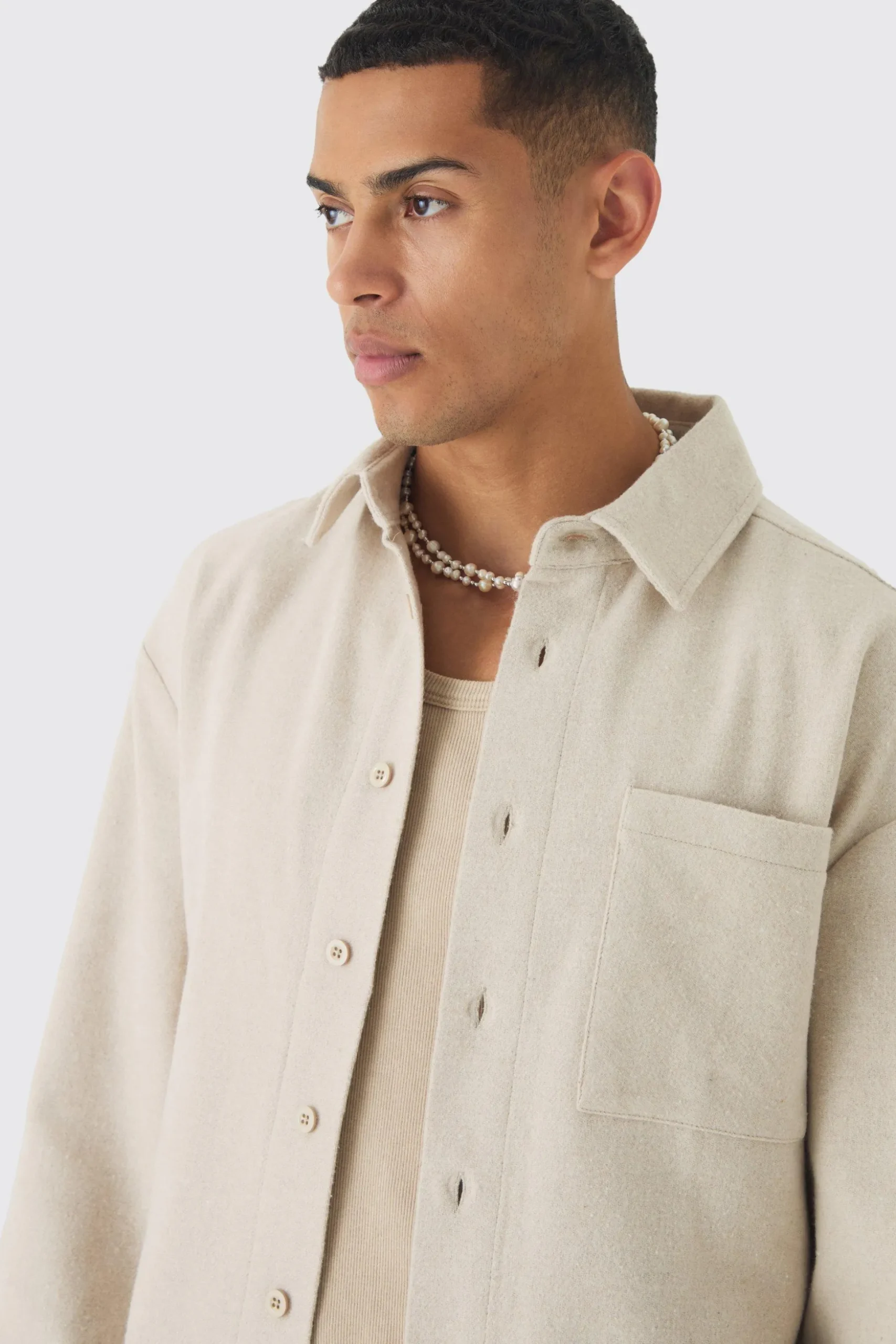 Lightweight Oversized Brushed Overshirt | BoohooMAN UK