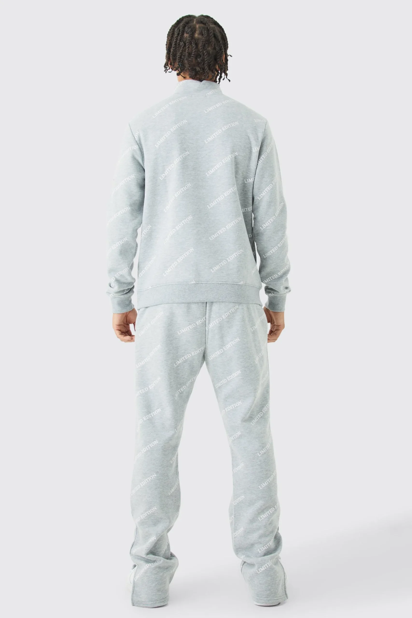 Limited Edition All Over Print Slim Quarter Zip Tracksuit | BoohooMAN UK