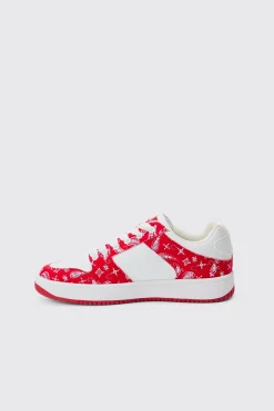 Limited Edition Bandana Print Chunky Trainer In Red | BoohooMAN UK